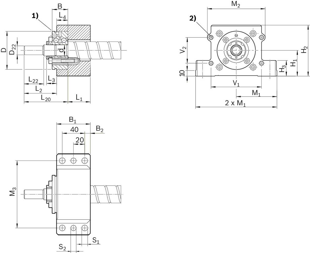 Блок опорного подшипника Bosch Rexroth SEC-F-Z 12 [R159401200]