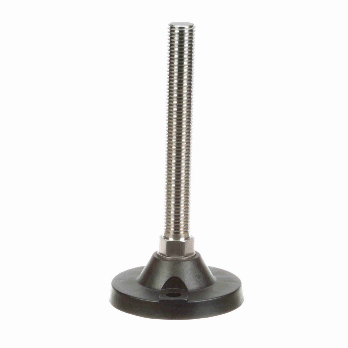 System Plast Fixed Plastic Leveler; Series: VG-520, Base Diameter: 4.84, Spindle Length: 7.46-in, Thread: 1-8 - VG-520-02-S100-L10