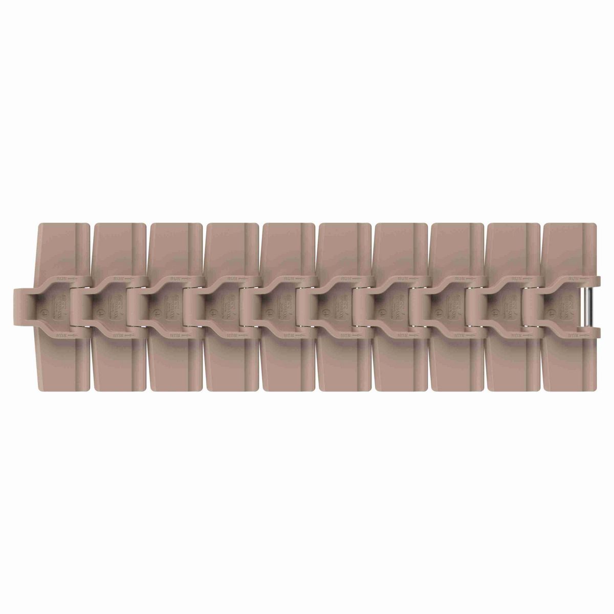 Rexnord 880M Side-flexing Solid Top, Material: Tan Low Friction, Width: 4.5in, Pitch: 1.5in - 781.12.42