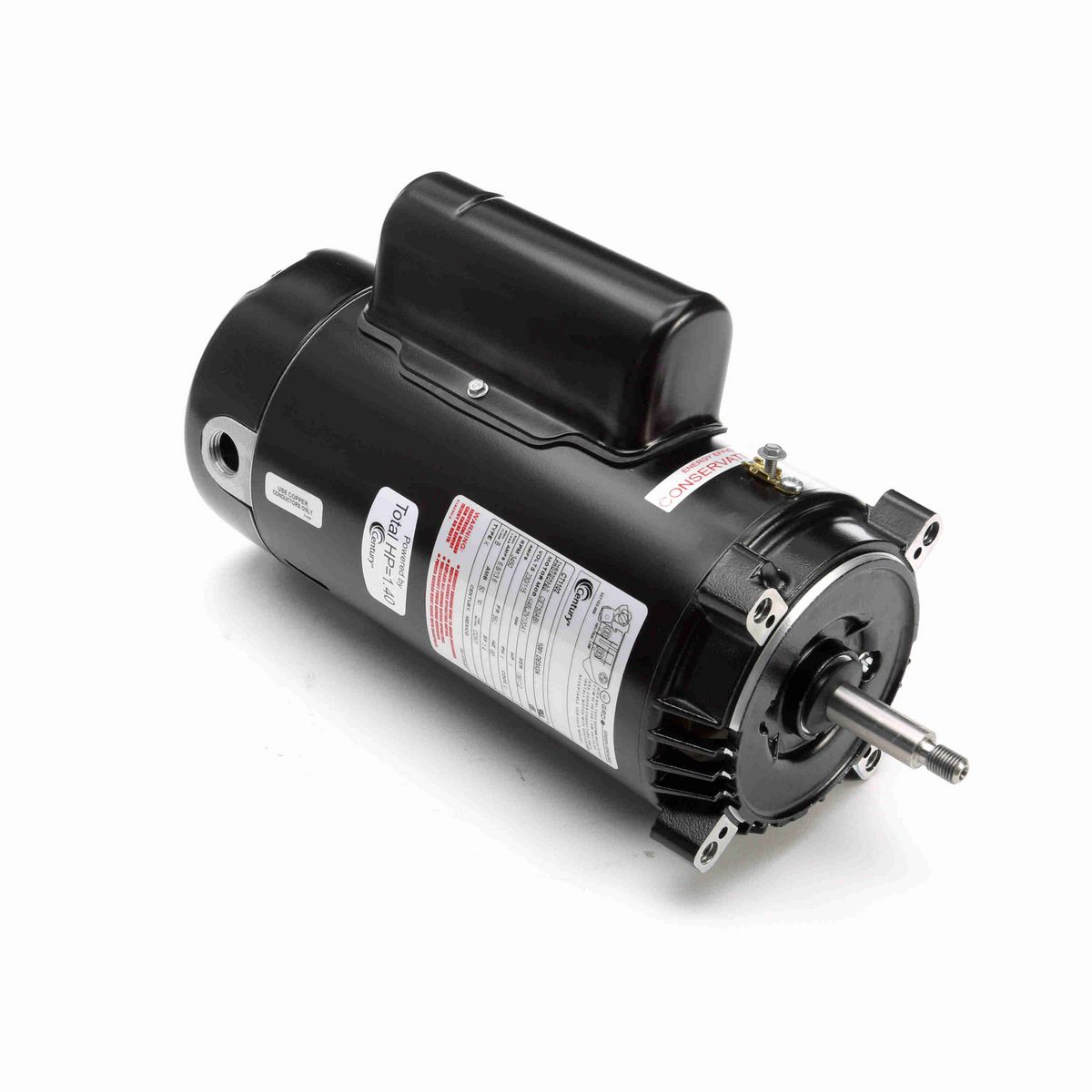 Century Pool Pump Motor, 1 HP, 1 Ph, 60 Hz, 230/115 V, 3600 RPM, 56J Frame, ODP - CT1102