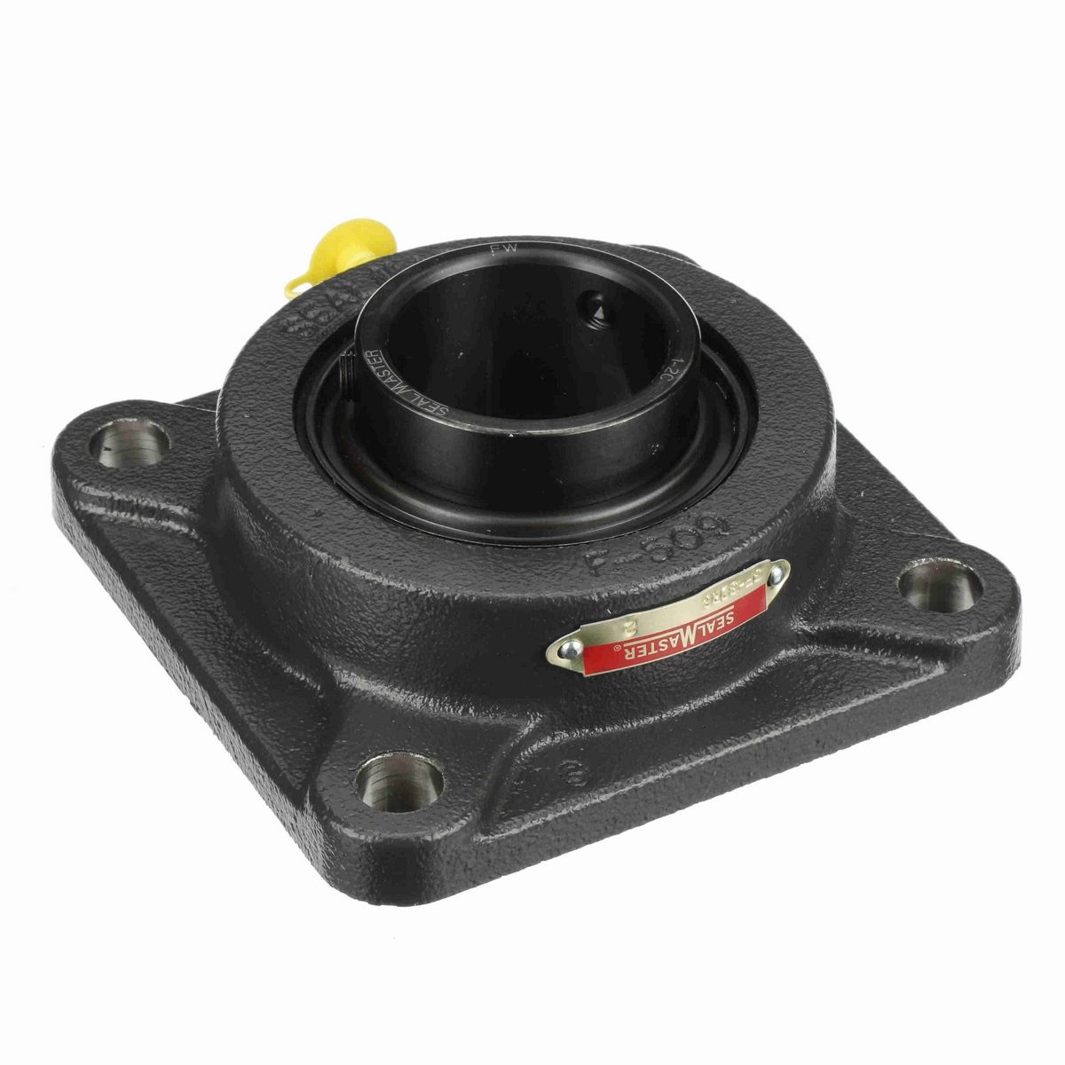 Sealmaster Mounted Cast Iron Four Bolt Flange Ball Bearing - 52100 Bearing Steel, Black Oxided - Setscrew Lock - SF-32RC