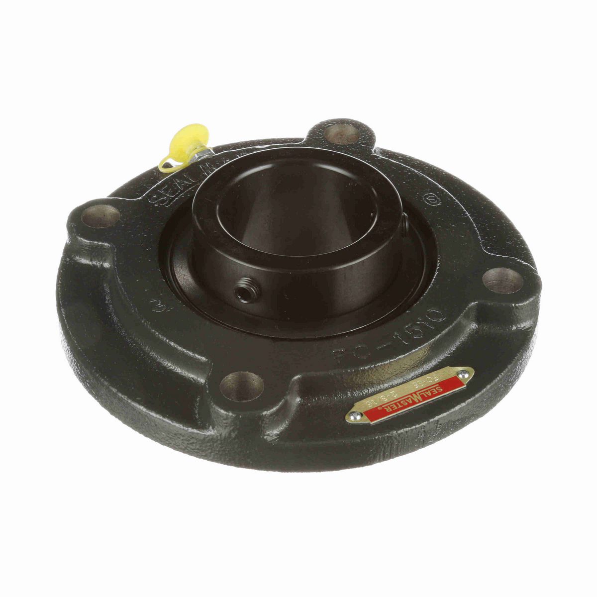 Sealmaster Mounted Cast Iron Flange Cartridge Ball Bearing - 52100 Bearing Steel, Black Oxided - Setscrew Lock - MFC-35
