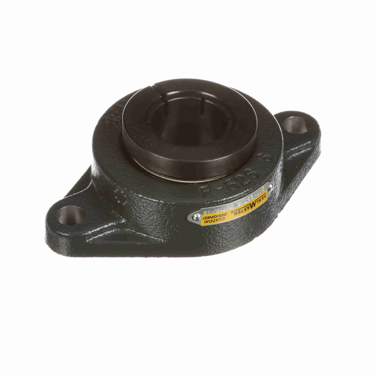 Sealmaster Mounted Cast Iron Two Bolt Flange Ball Bearing - 52100 Bearing Steel, Black Oxided - Concentric Lock - Reduced Maintenance - Lubed for Life - SFT-23T RM