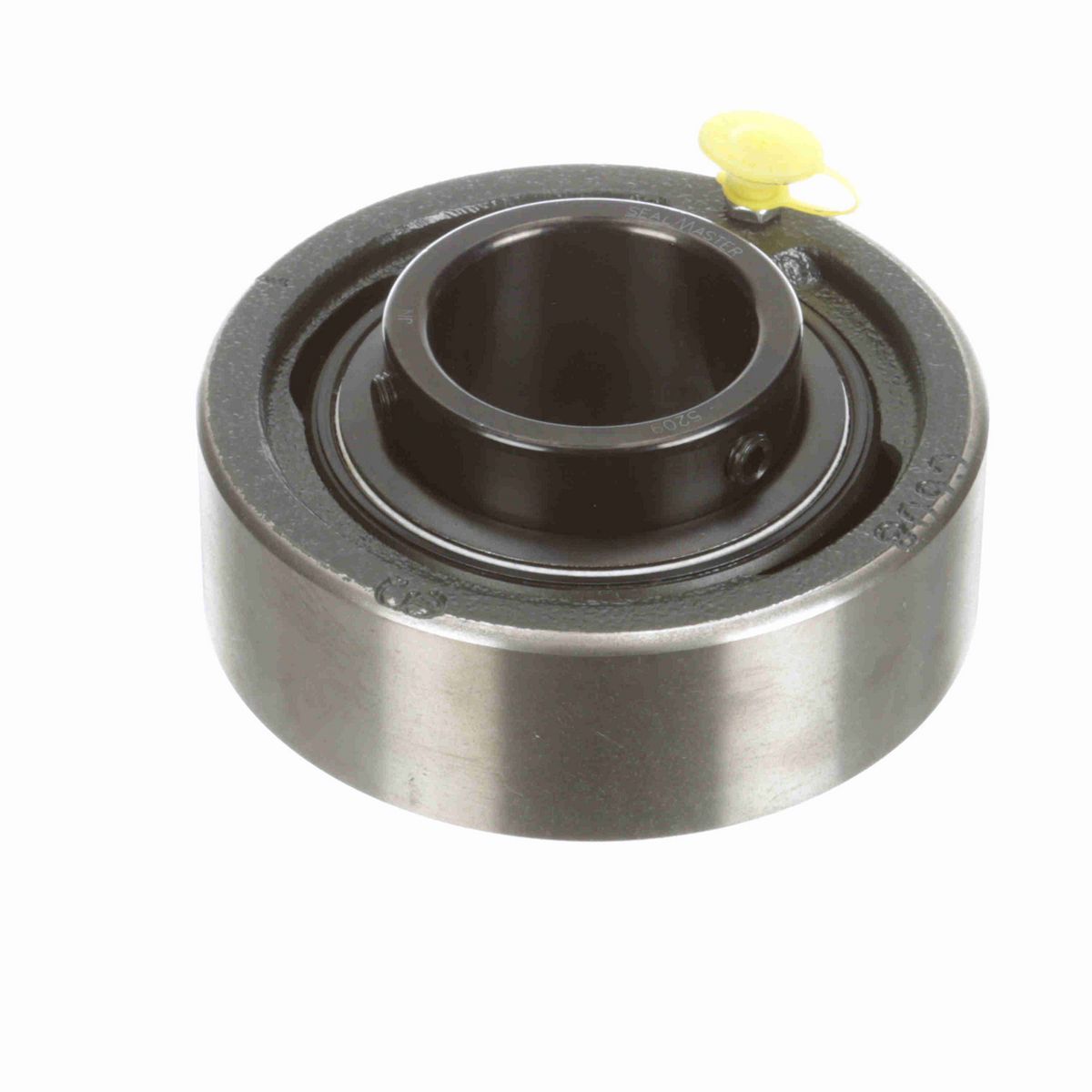 Sealmaster Mounted Cast Iron Cylindrical Cartridge Ball Bearing - 52100 Bearing Steel, Black Oxided - Setscrew Lock - SC-209
