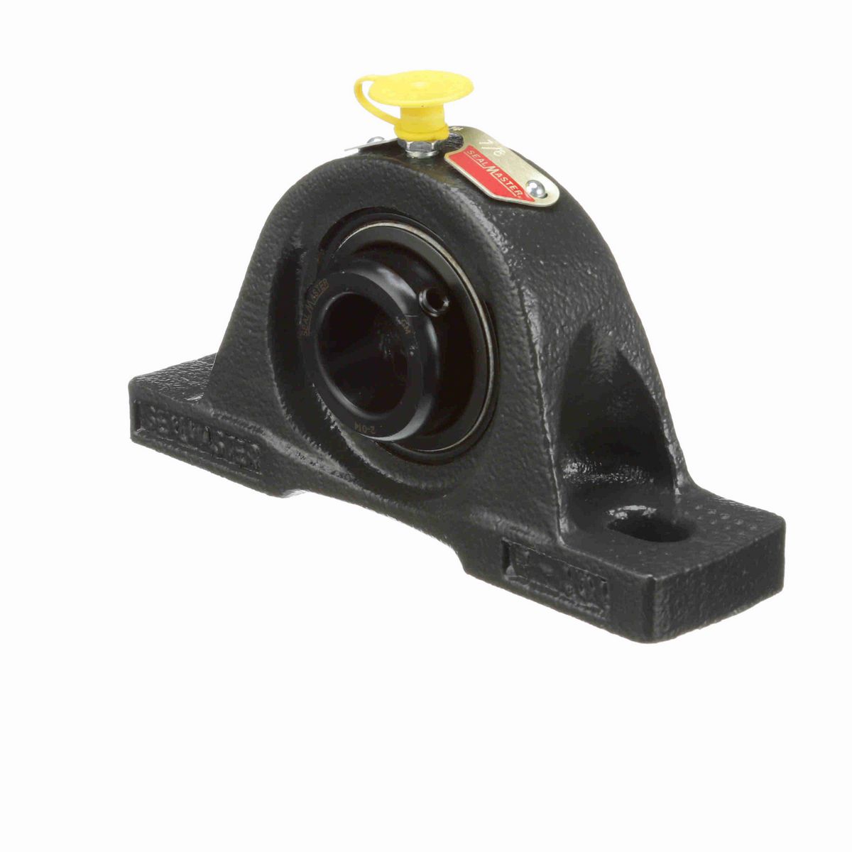 Sealmaster Mounted Cast Iron Two Bolt Pillow Block Ball Bearing - 52100 Bearing Steel, Black Oxided - Setscrew Lock - NP-14