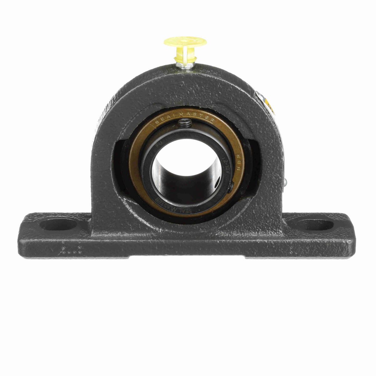 Sealmaster Mounted Cast Iron Two Bolt Pillow Block Ball Bearing - 52100 Bearing Steel, Black Oxided - Lock - S-2119-M19