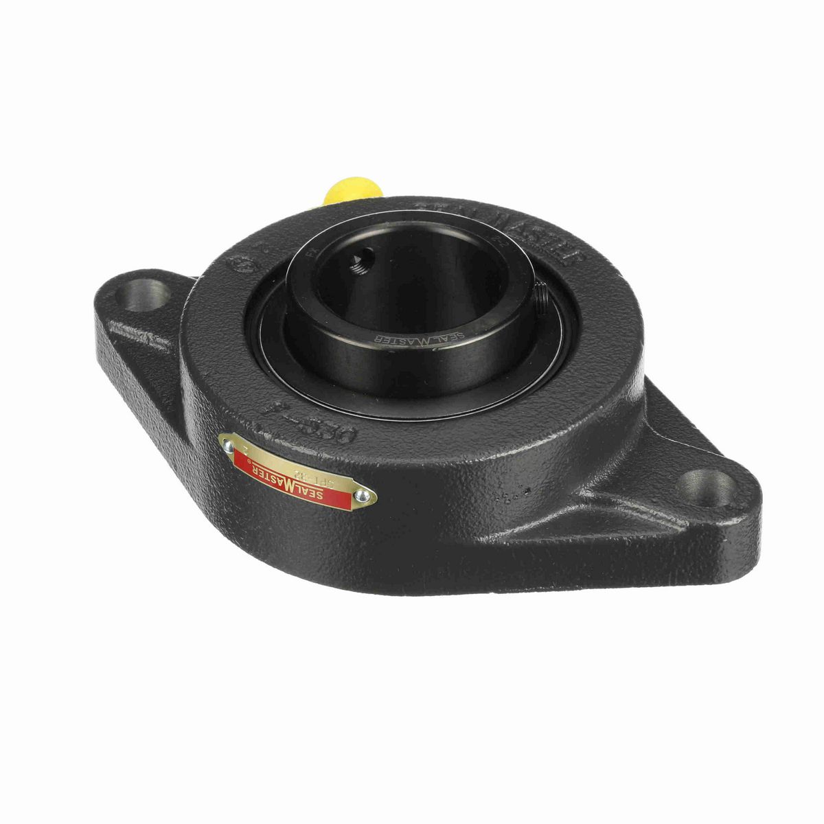 Sealmaster Mounted Cast Iron Two Bolt Flange Ball Bearing - 52100 Bearing Steel, Black Oxided - Setscrew Lock - SFT-32
