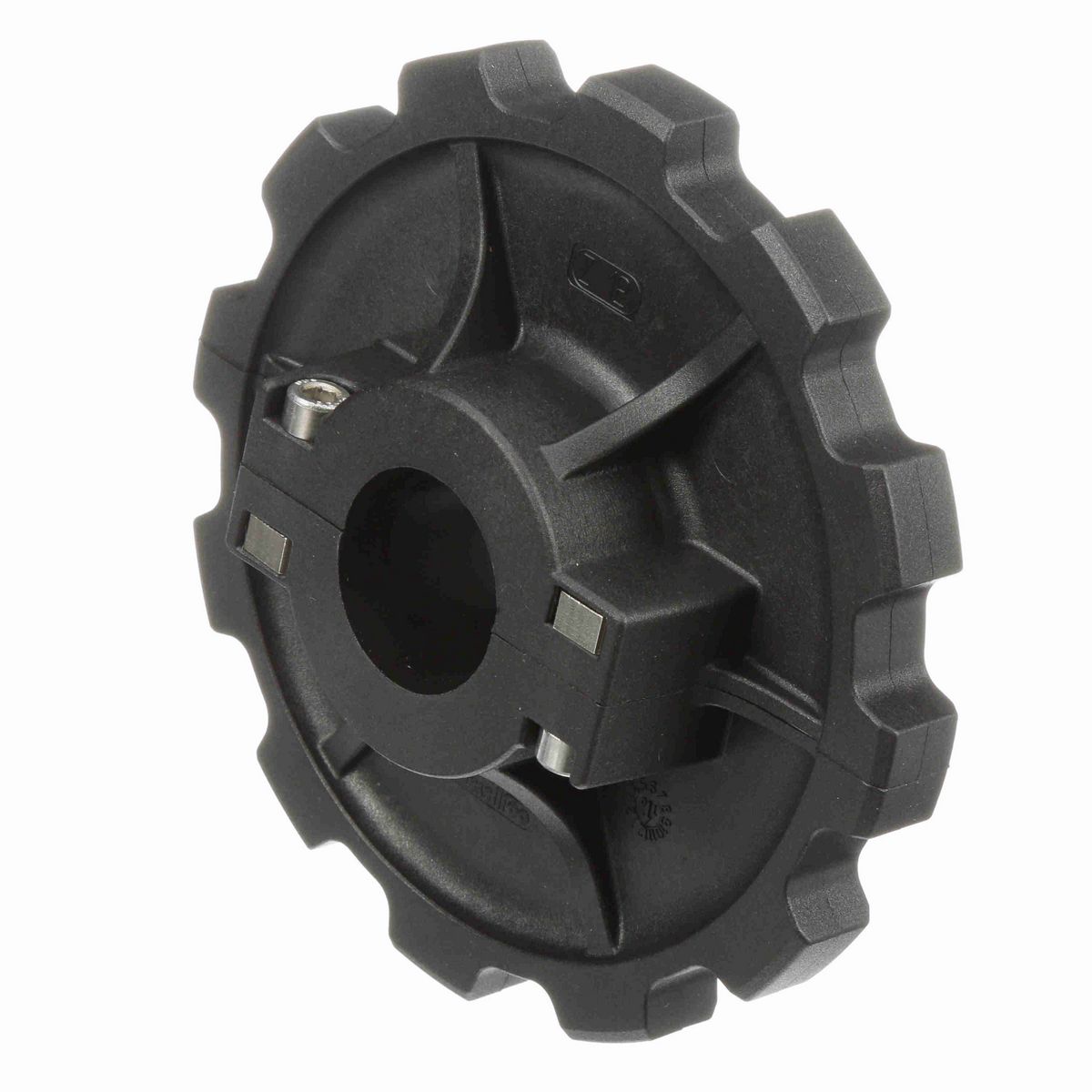 System Plast 880 Series Split Molded Sprocket with 12 Teeth, a 1-1/2in Round Shaft-Ready Bore and Setscrew - 880-12R1.5-DS-SS