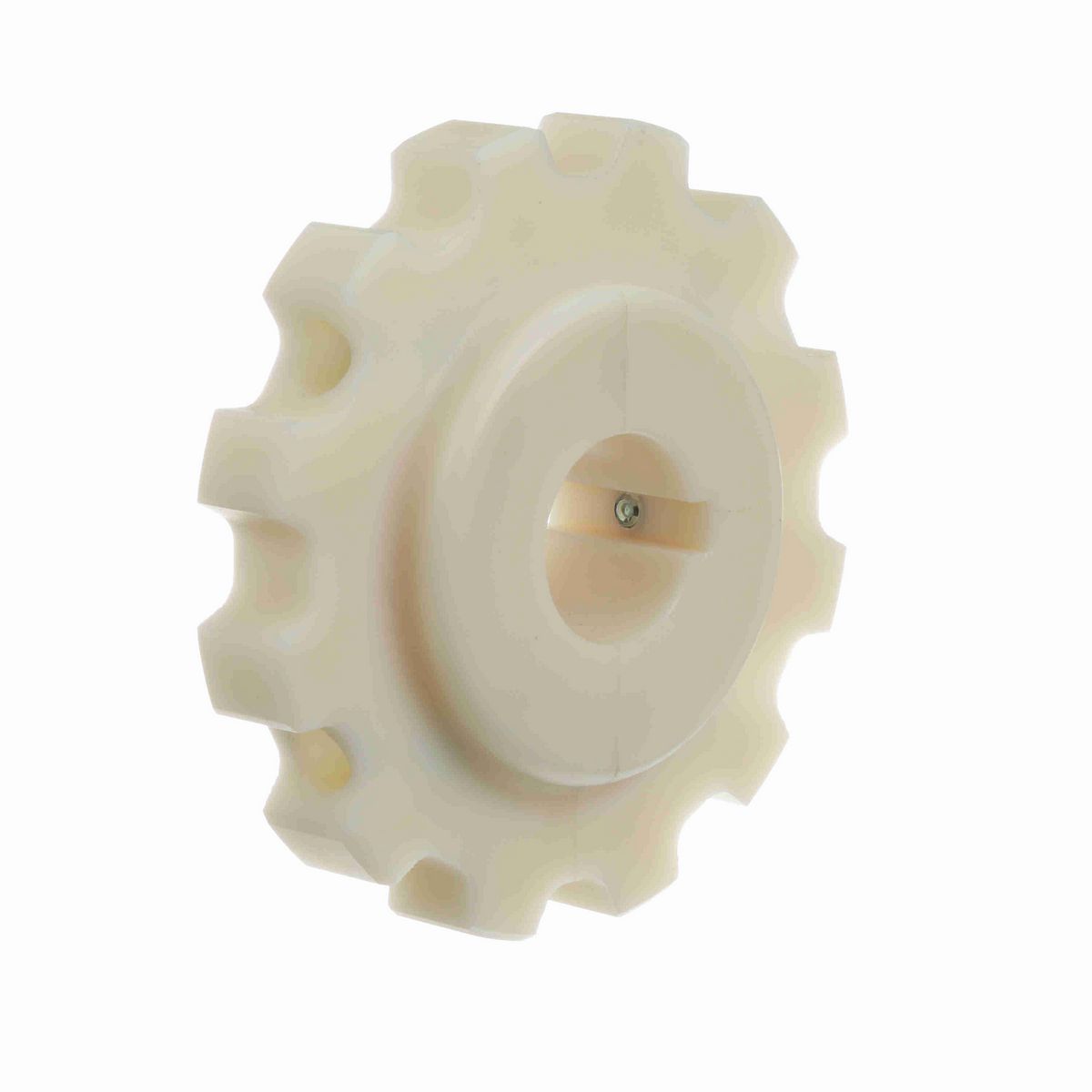 System Plast 882 Series Split Machined Sprocket with 12 Teeth, a 1-1/2in Round Shaft-Ready Bore and Setscrew - 882-12R1.5-DMS-SS