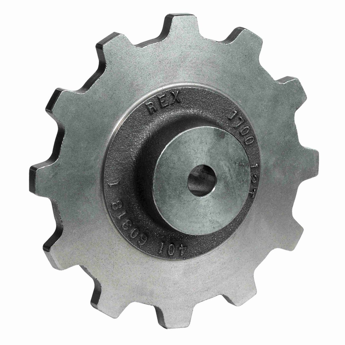 Rexnord 1700 Series Solid One Piece Cast Iron Sprocket with 8 Teeth and a 3/4in Round Rough Stock Bore (RSB) - 114-143-2