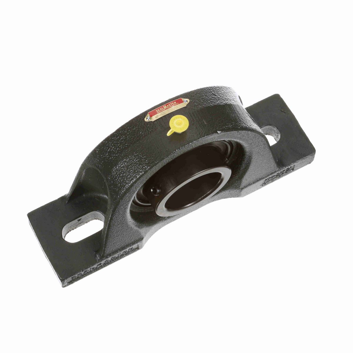 Sealmaster Mounted Cast Iron Two Bolt Pillow Block Ball Bearing - 52100 Bearing Steel, Black Oxided - Setscrew Lock - MP-43C