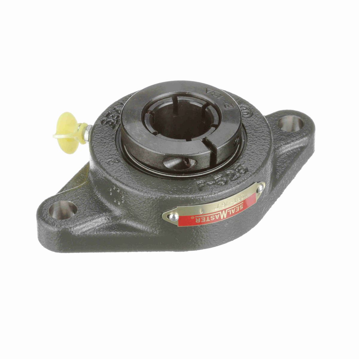 Sealmaster Mounted Cast Iron Two Bolt Flange Ball Bearing - 52100 Bearing Steel, Black Oxided - Concentric Lock - MSFT-16T