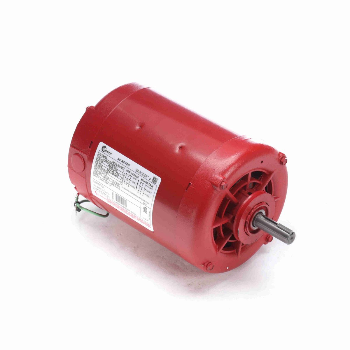 Century Circulator Pump Motor, 1.0 HP, 3 Ph, 60/50 Hz, 208-230/460 V, 1800 RPM, FA56None Frame, DP - H946L