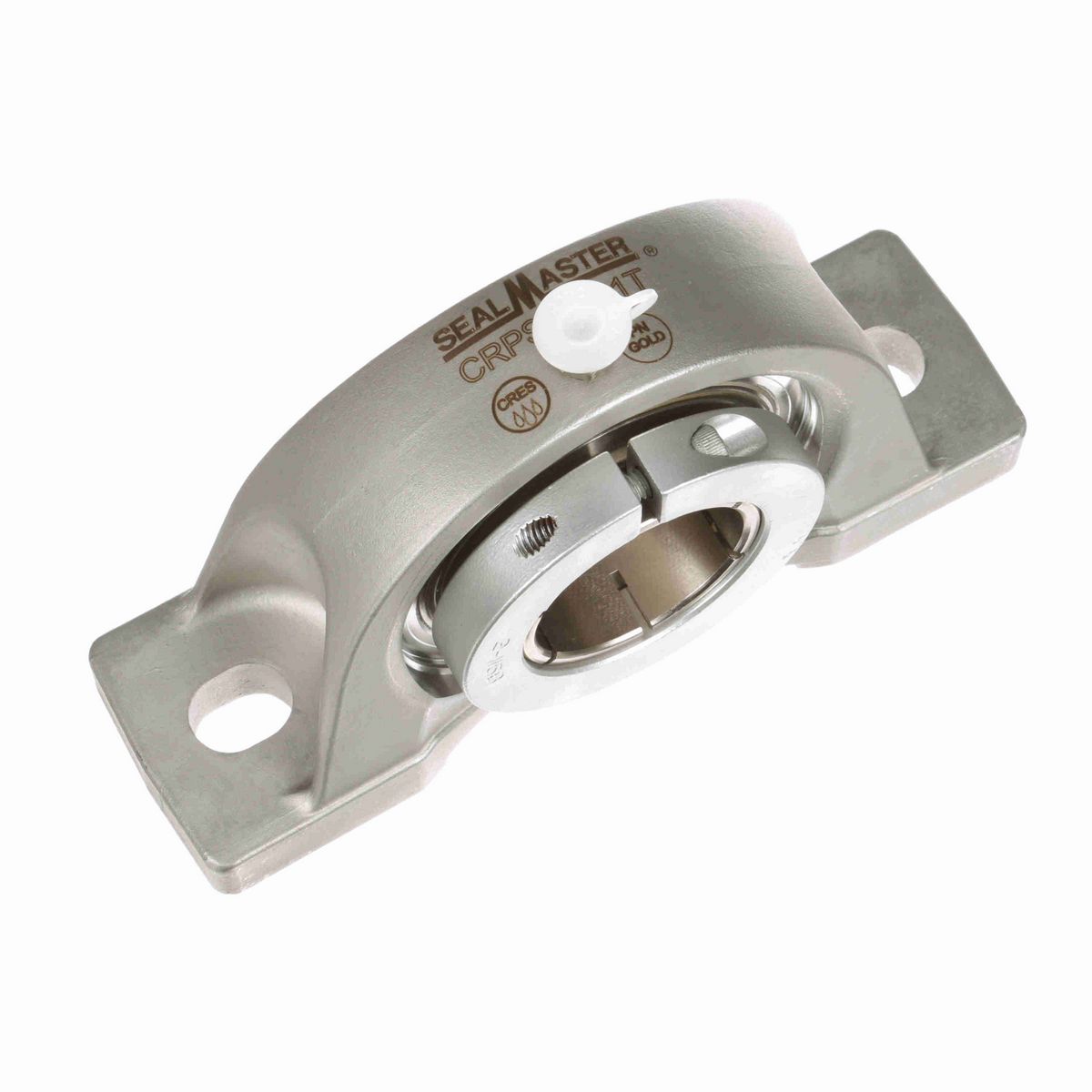 Sealmaster Mounted Stainless Steel Two Bolt Pillow Block Ball Bearing - 52100 Bearing Steel, Phosphorus Nickel Coated - Concentric Lock - Corrosion Resistant - CRPS-PN31T