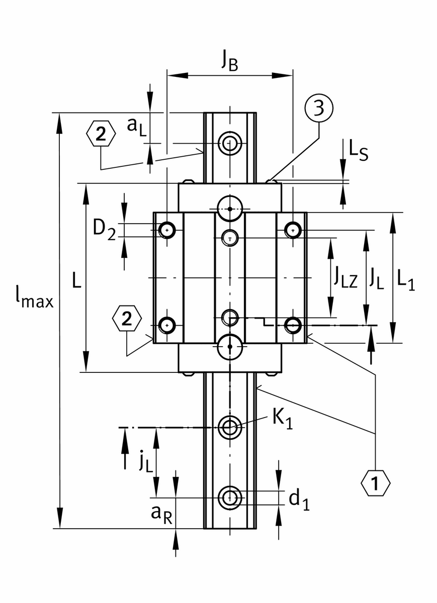 Направляющая качения с циркуляцией роликов INA RUE65-F