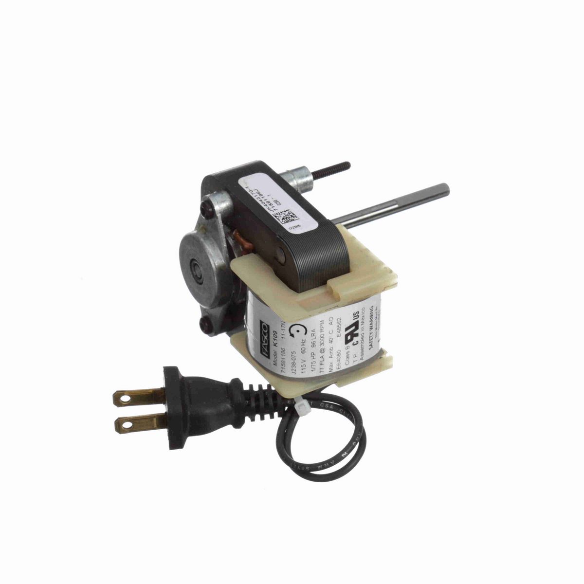 FASCO 1/75 HP C-Frame / Skeleton Motor, 3000 RPM, 115 Volts, OAO - K109