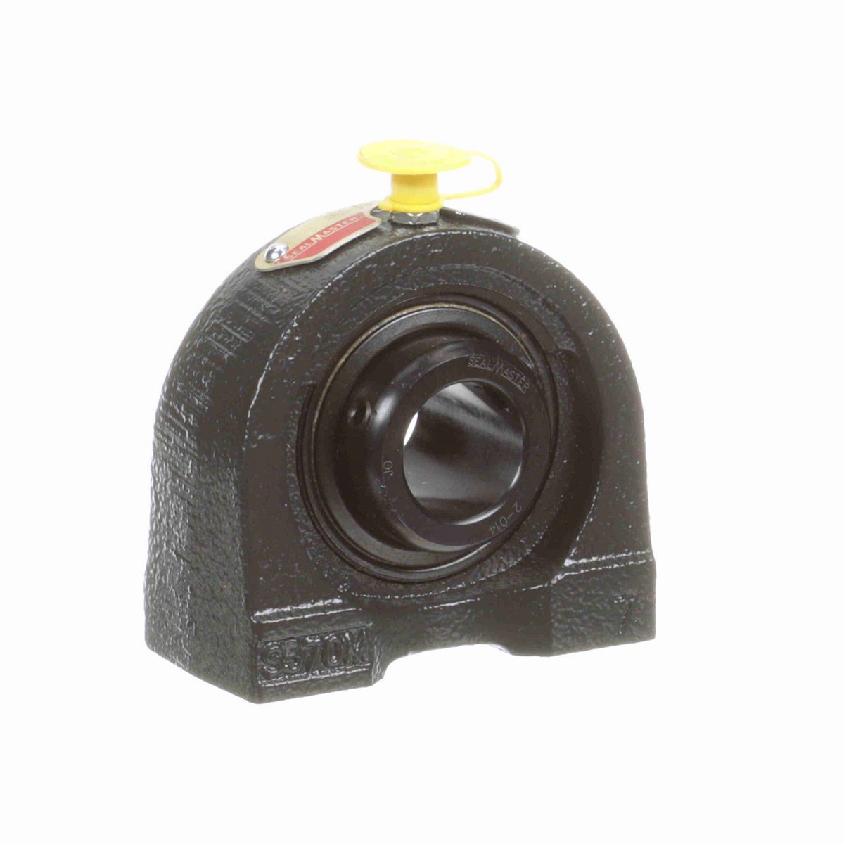 Sealmaster Mounted Cast Iron Tapped Base Pillow Block Ball Bearing - 52100 Bearing Steel, Black Oxided - Setscrew Lock - TB-14