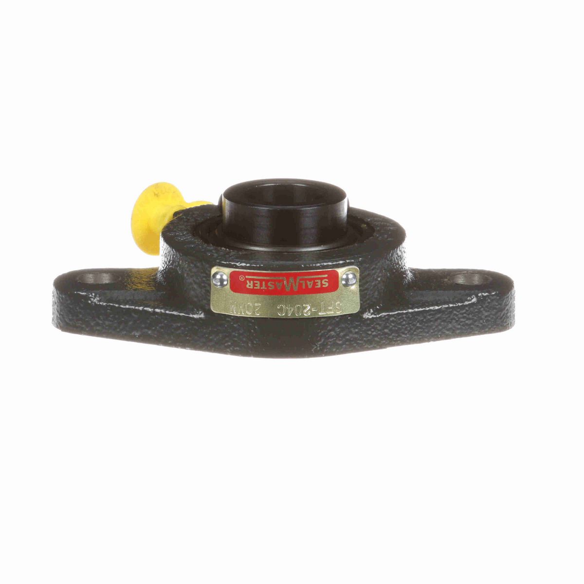 Sealmaster Mounted Cast Iron Two Bolt Flange Ball Bearing - 52100 Bearing Steel, Black Oxided - Setscrew Lock - SFT-204C