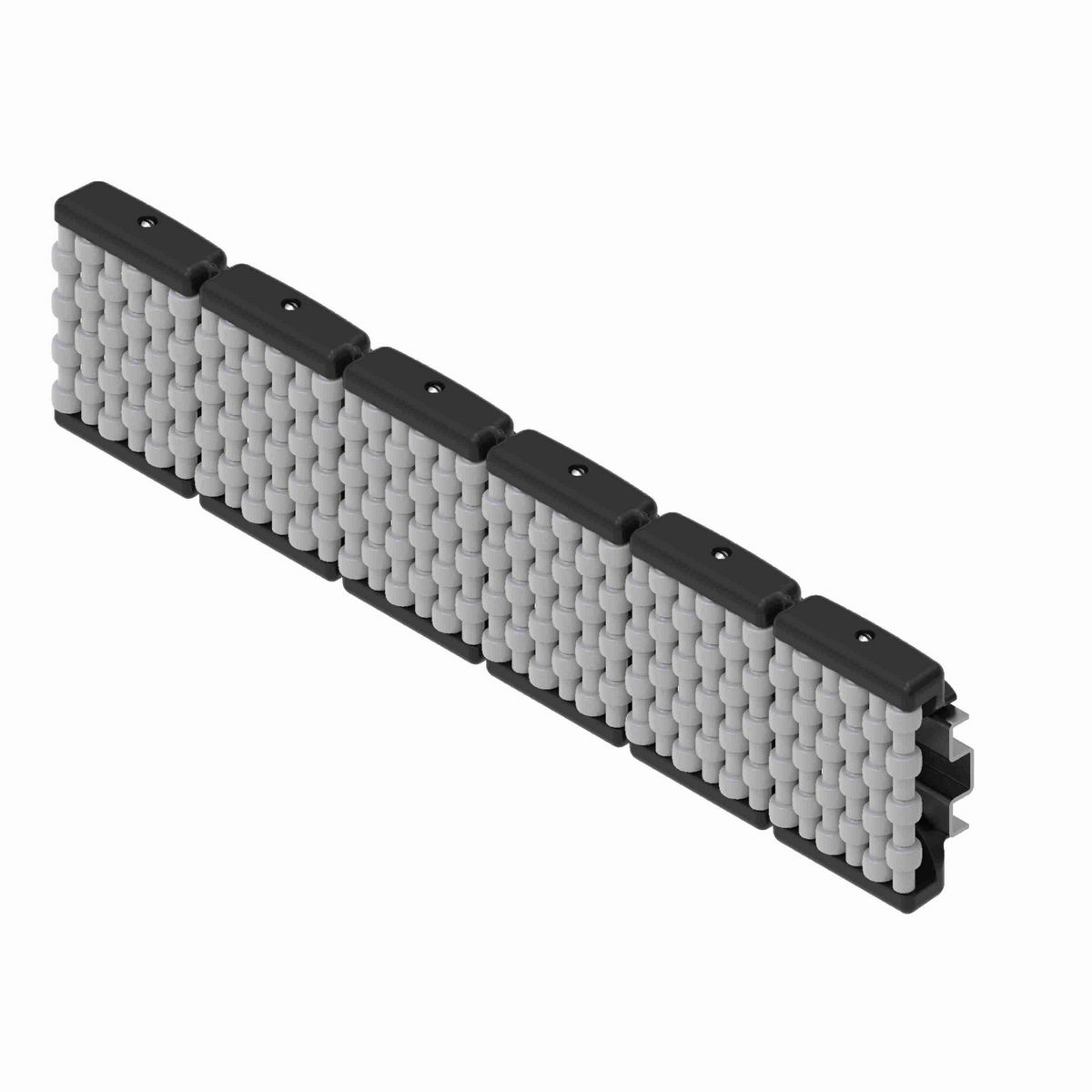 System Plast Flexible Roller Module/Rail: 1.26"W X 3.19"H X 118"L White Stainless Steel - RG-105H81-840M-WT3000S