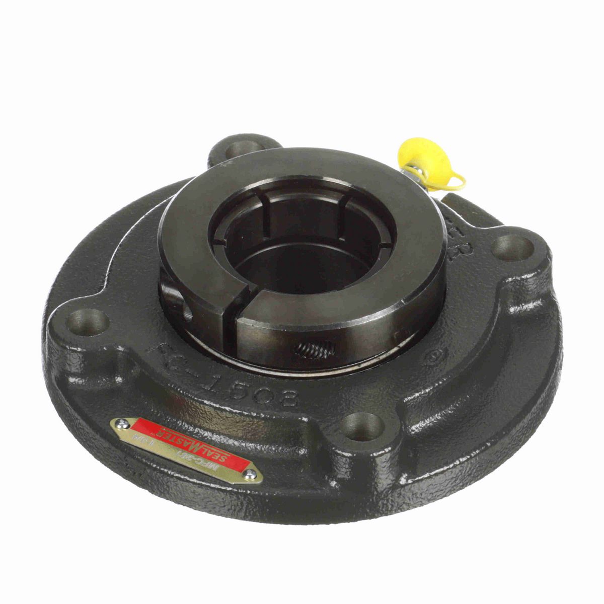 Sealmaster Mounted Cast Iron Flange Cartridge Ball Bearing - 52100 Bearing Steel, Black Oxided - Concentric Lock - MFC-28T