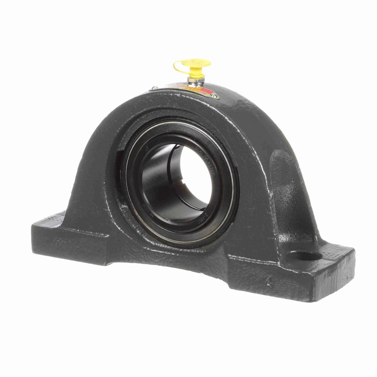 Sealmaster Mounted Cast Iron Two Bolt Pillow Block Ball Bearing - 52100 Bearing Steel, Black Oxided - Concentric Lock - NP-31T