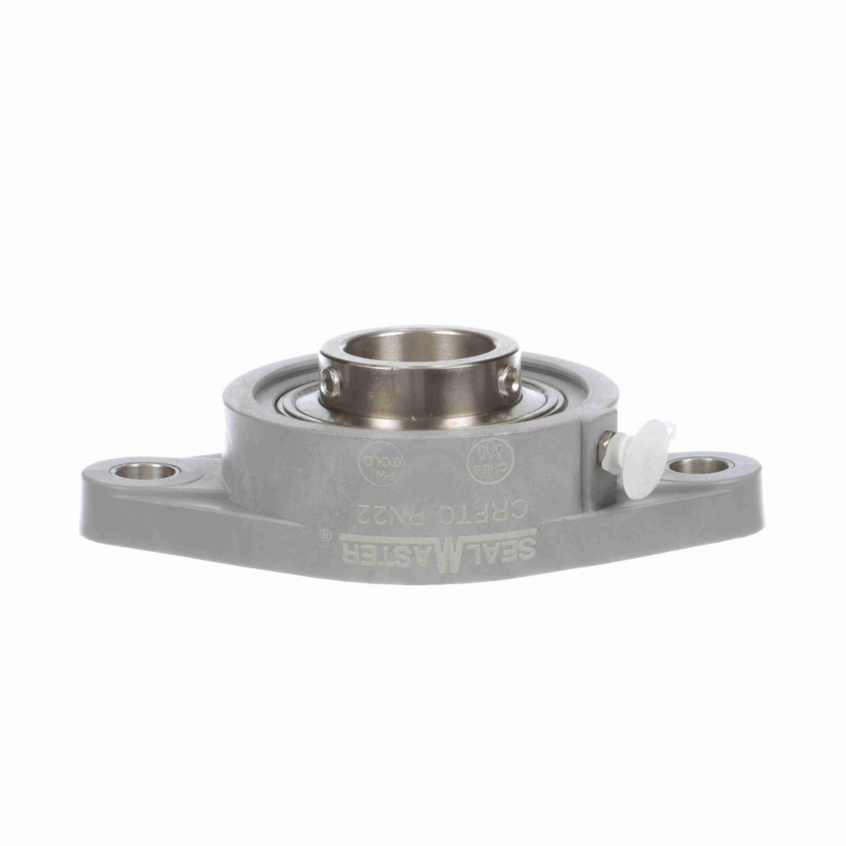 Sealmaster Mounted Composite Two Bolt Flange Ball Bearing - 52100 Bearing Steel, Phosphorus Nickel Coated - Setscrew Lock - Corrosion Resistant - CRFTC-PN22