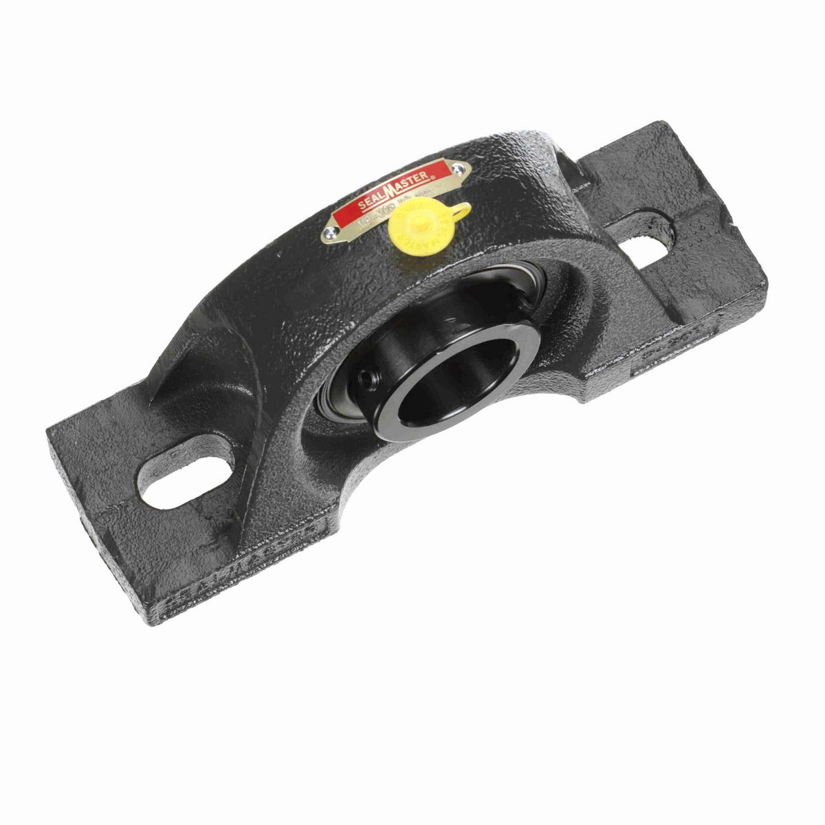 Sealmaster Mounted Cast Iron Two Bolt Pillow Block Ball Bearing - 52100 Bearing Steel, Black Oxided - Setscrew Lock - MP-308
