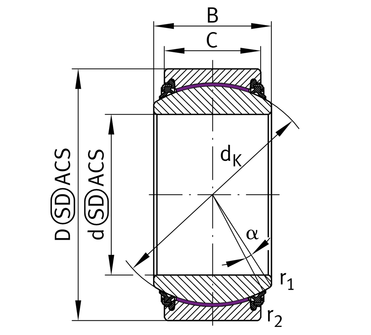 Сферический шарнирный подшипник INA GE30-UK-2TS-G8
