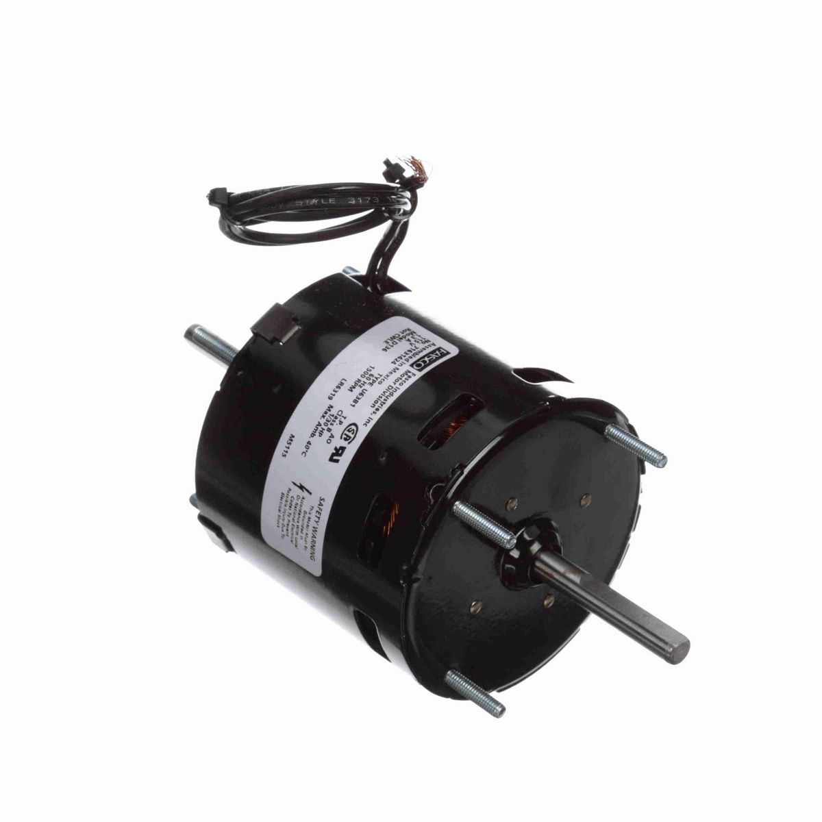 FASCO Fan and Blower Motor, 1/30 HP, 1 Ph, 60 Hz, 115 V, 1500 RPM, 1 Speed, 3.3" Diameter, OAO - D136