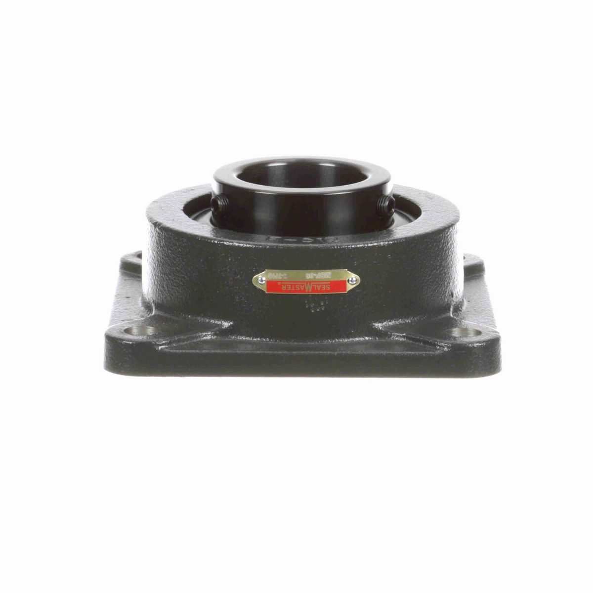 Sealmaster Mounted Cast Iron Four Bolt Flange Ball Bearing - 52100 Bearing Steel, Black Oxided - Setscrew Lock - MSF-39