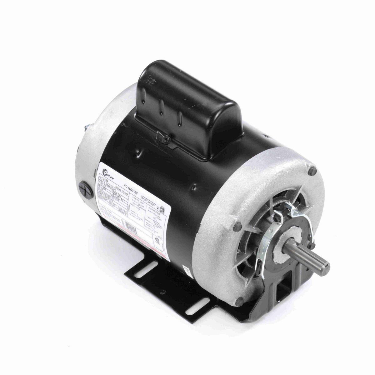 Century Fan and Blower Motor, 1.000 HP, 1 Ph, 60 Hz, 208-230/115 V, 1800 RPM, K56 Frame, DP - C524