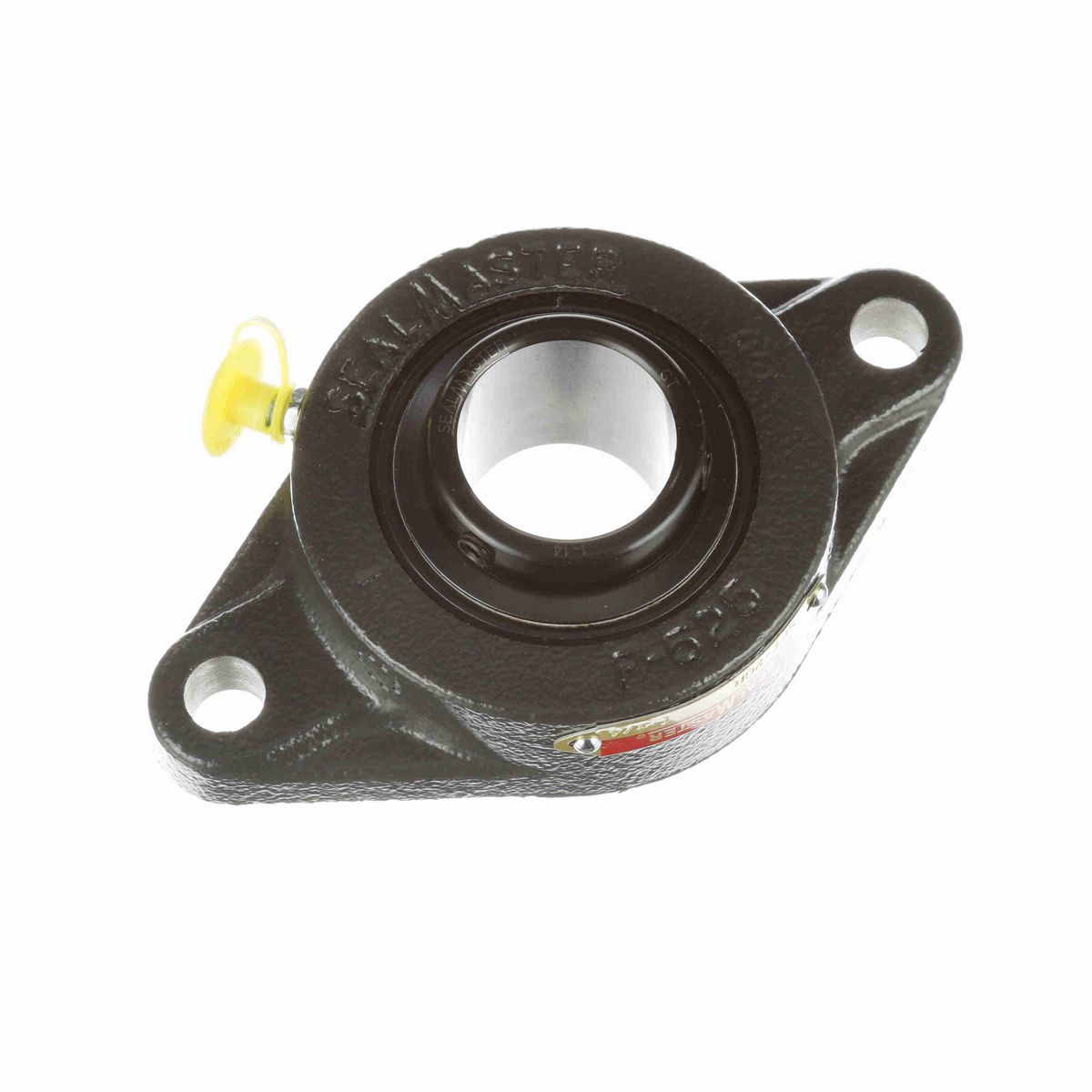 Sealmaster Mounted Cast Iron Two Bolt Flange Ball Bearing - 52100 Bearing Steel, Black Oxided - Setscrew Lock - SFT-20R