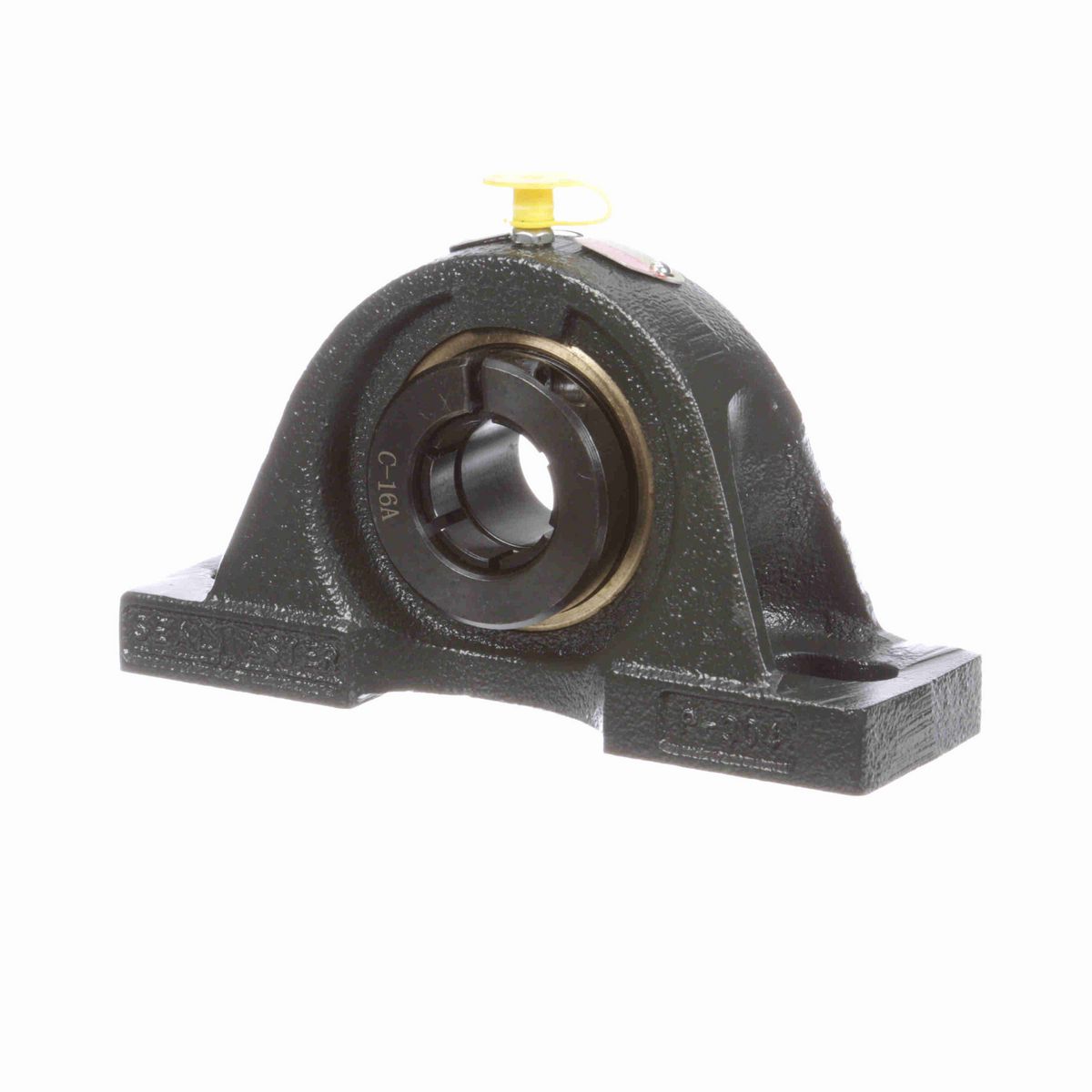 Sealmaster Mounted Cast Iron Two Bolt Pillow Block Ball Bearing - 52100 Bearing Steel, Black Oxided - Concentric Lock - EMP-16T