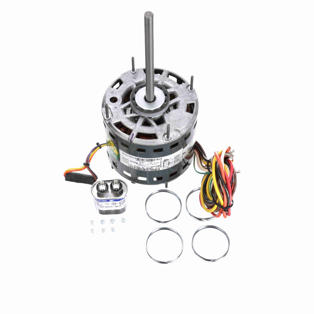 Genteq Fan and Blower Motor, 1/3 HP, 1 Ph, 60/50 Hz, 277/230 V, 1075 RPM, 4 Speed, 48 Frame, OPAO - 3D003