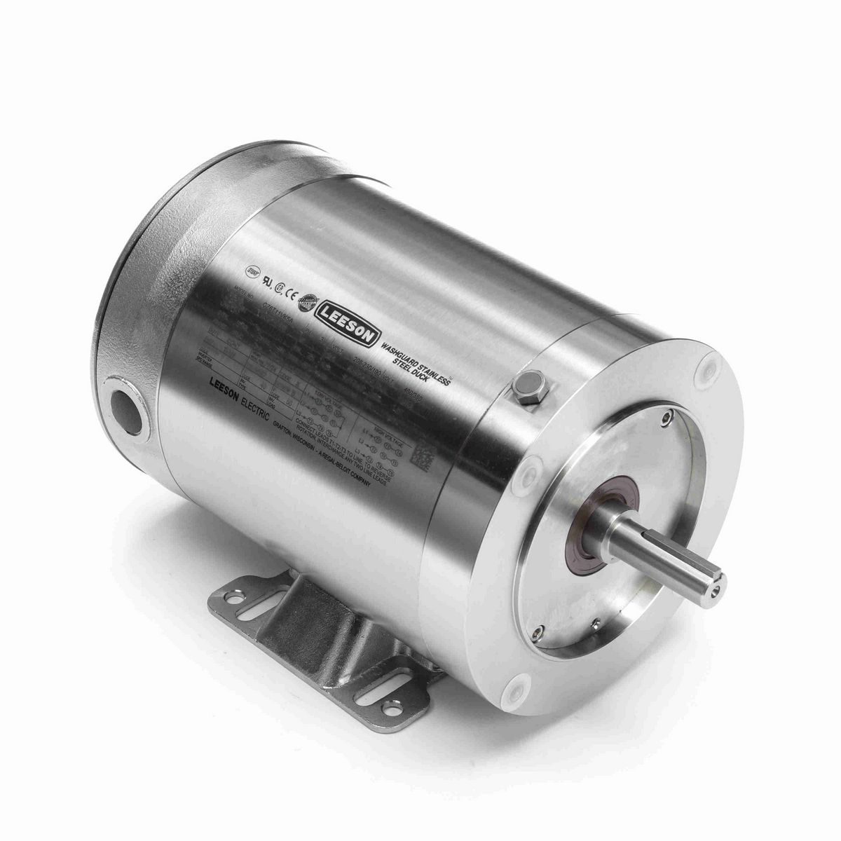 LEESON Premium Duck™ General Purpose Motor, 0.50 & 0.33 HP, 3 Ph, 60 & 50 Hz, 230/460 & 190/380 V, 1200 & 1000 RPM, 56HC Frame, TENV - 117275.00