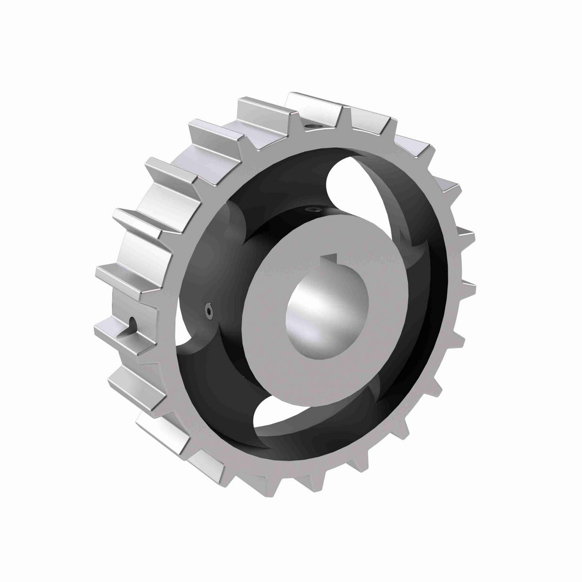 Rexnord 881 Series Solid One Piece Cast Iron Sprocket with 21 Teeth and a 1in Round Shaft-Ready Bore with Keyway & Setscrew - 401-286-8