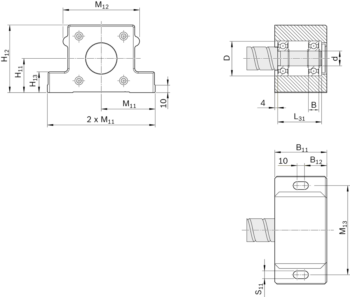 Блок опорного подшипника Bosch Rexroth SEC-L-S 20 [R159462000]