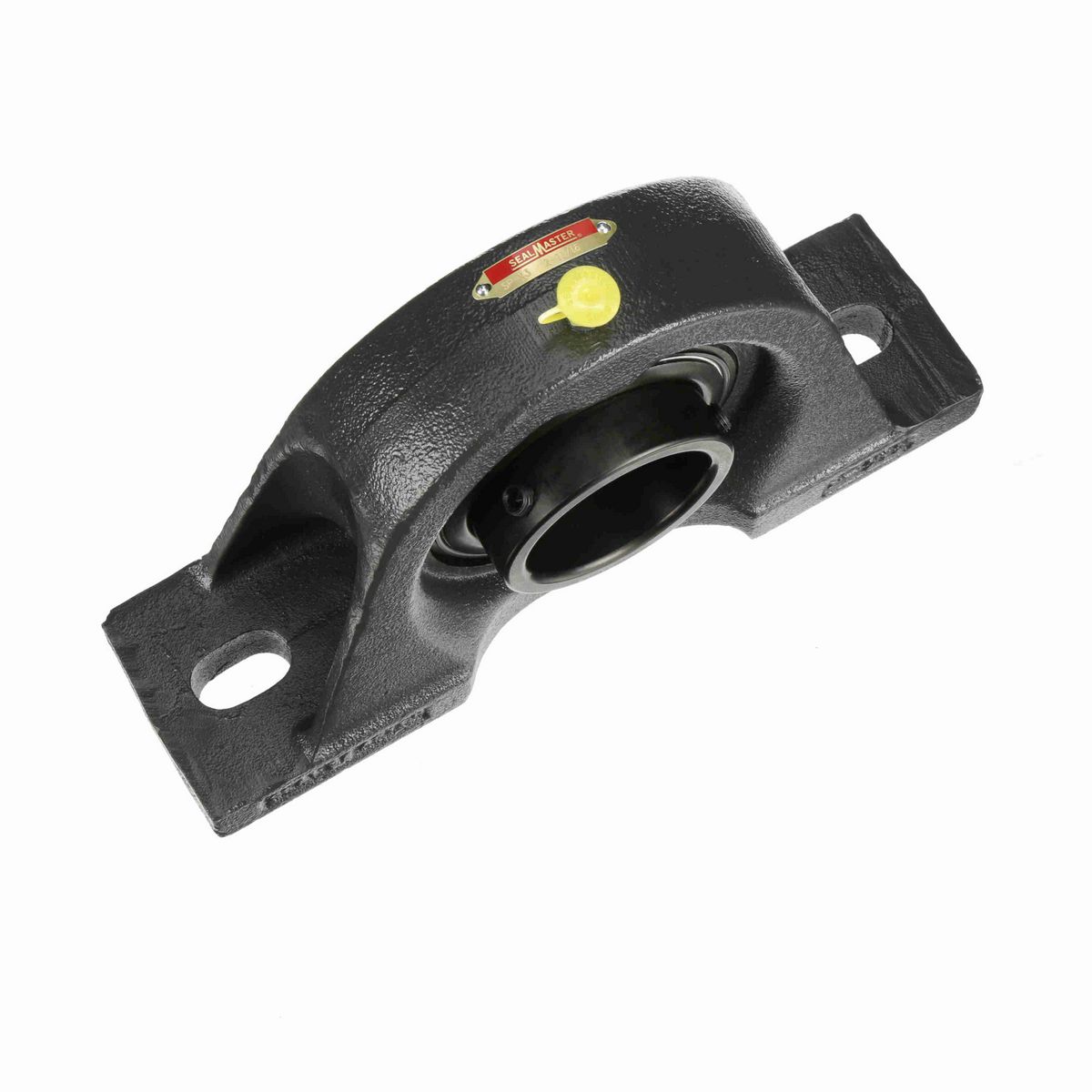 Sealmaster Mounted Cast Iron Two Bolt Pillow Block Ball Bearing - 52100 Bearing Steel, Black Oxided - Setscrew Lock - SP-43