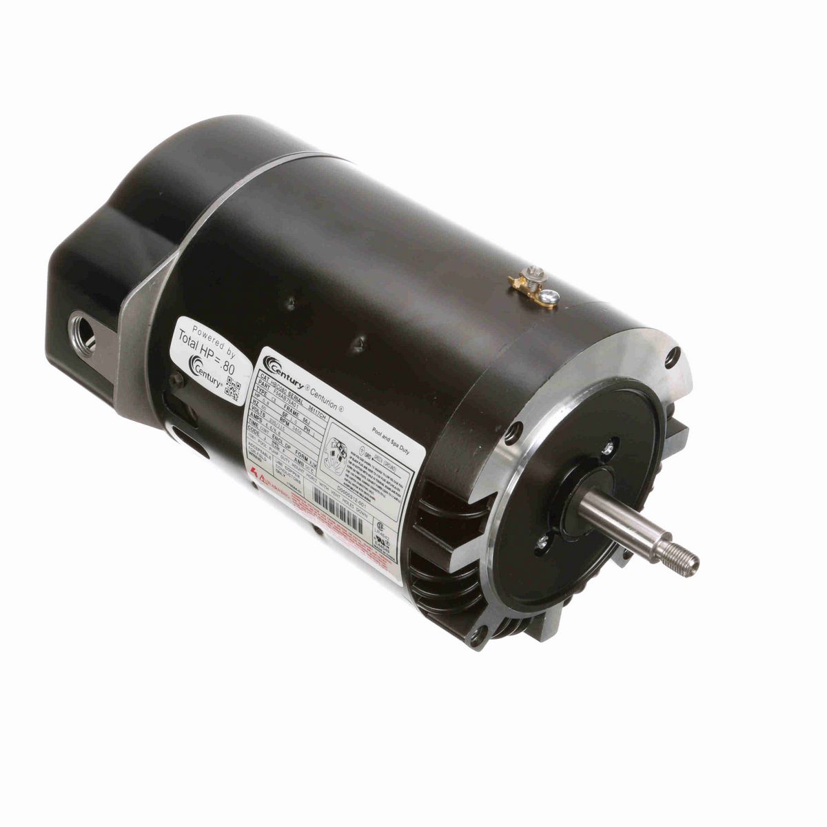 Century Pool Pump Motor, 0.8 HP, 1 Ph, 60 Hz, 230/115 V, 3600 RPM, 56J Frame, DP - HBC080