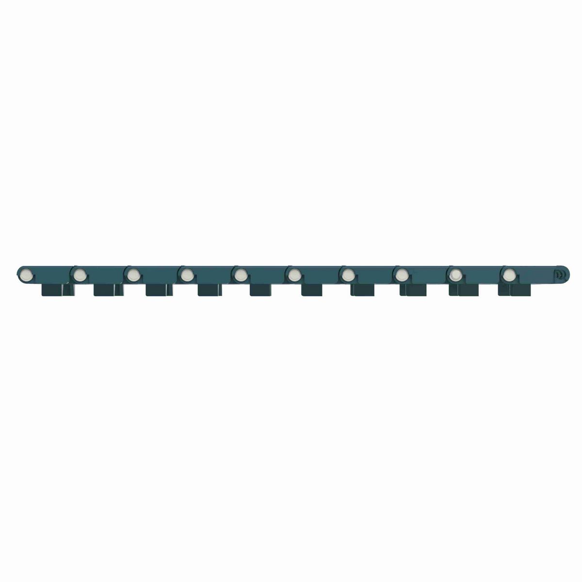 Rexnord 1001FT Straight Running Solid Top, Material: Green Low Friction Acetal, Width: 84mm, Pitch: 1in - 876.38.73