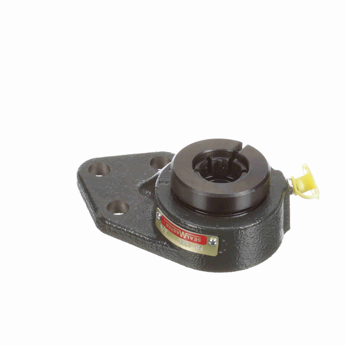 Sealmaster Mounted Cast Iron Three Bolt Flange Bracket Ball Bearing - 52100 Bearing Steel, Black Oxided - Concentric Lock - FB-12TC
