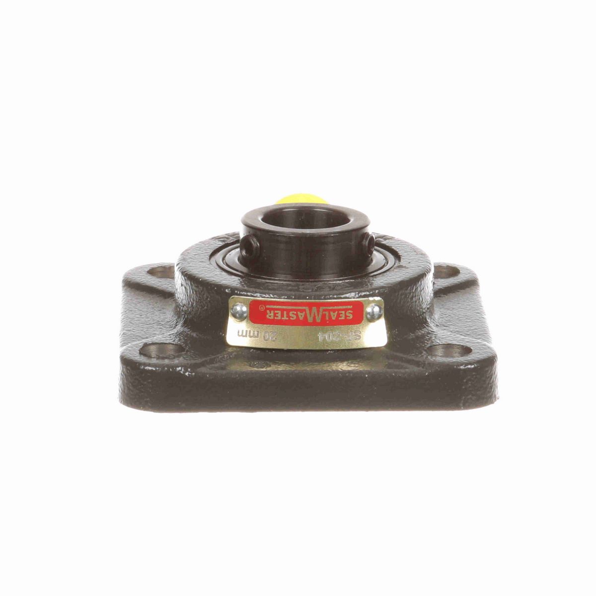 Sealmaster Mounted Cast Iron Four Bolt Flange Ball Bearing - 52100 Bearing Steel, Black Oxided - Setscrew Lock - SF-204