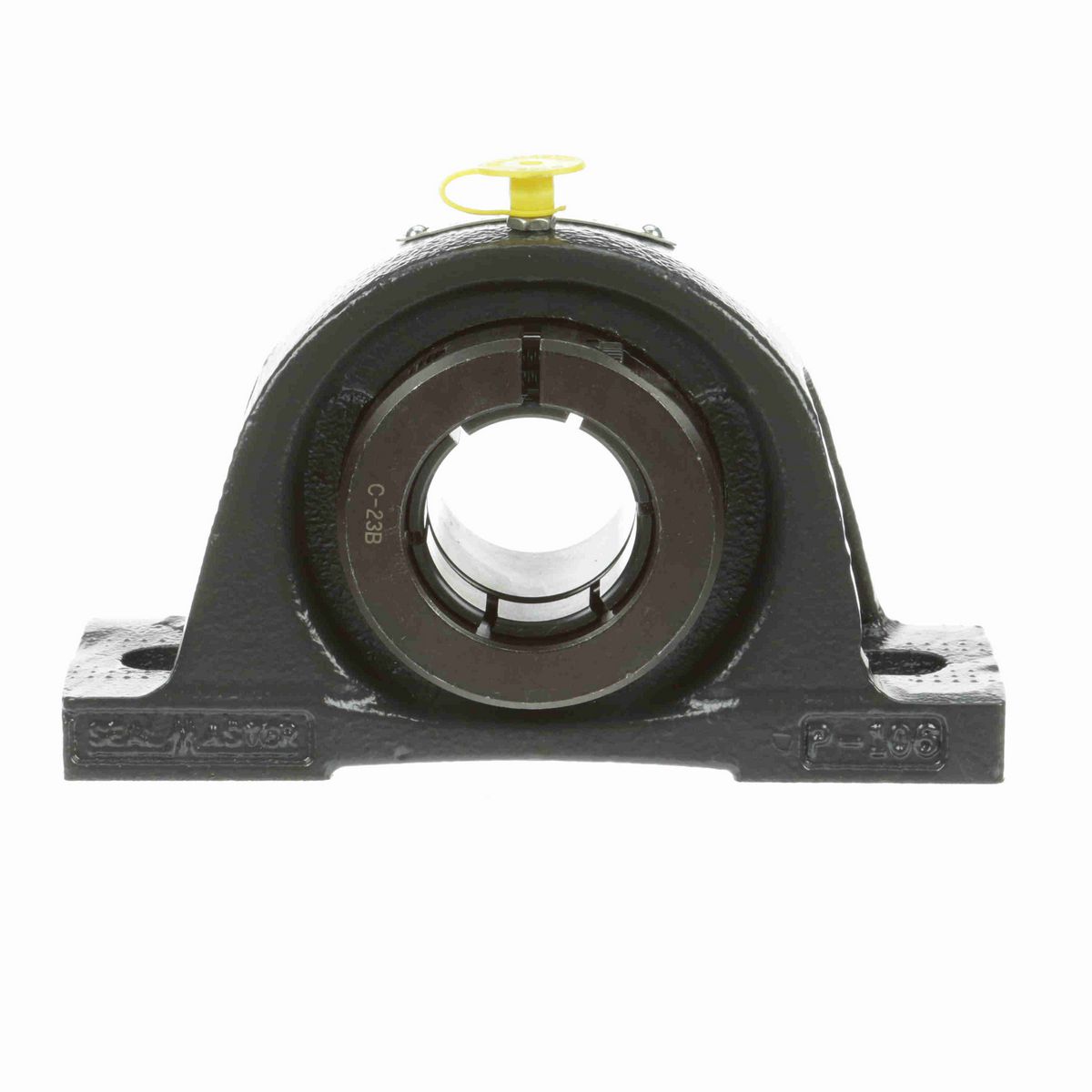 Sealmaster Mounted Cast Iron Two Bolt Pillow Block Ball Bearing - 52100 Bearing Steel, Black Oxided - Concentric Lock - NP-23T