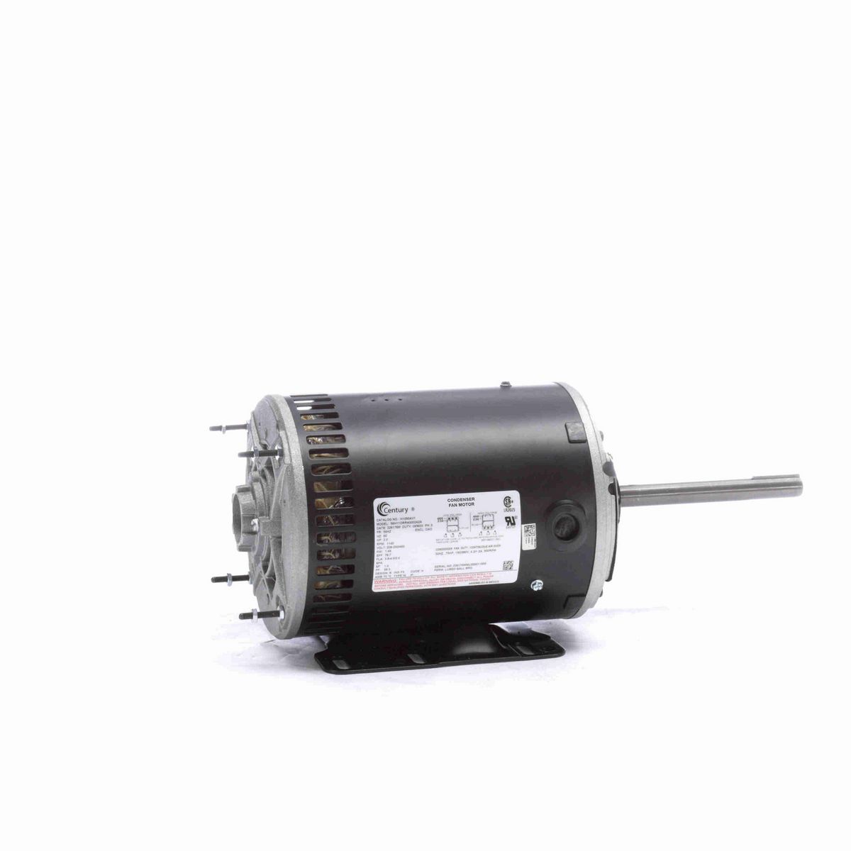 Century JuggerNaut® Condenser Fan Motor, 1 HP, 3 Ph, 60 Hz, 230/460 V, 1200 RPM, 56HZ Frame, OPAO - H1050AV1