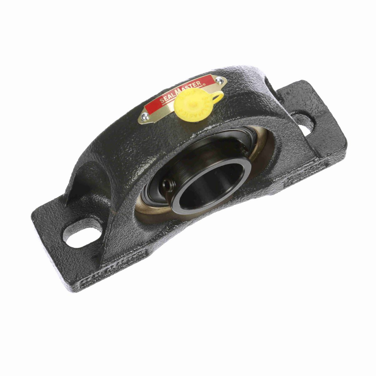 Sealmaster Mounted Cast Iron Two Bolt Pillow Block Ball Bearing - 52100 Bearing Steel, Black Oxided - Setscrew Lock - ENP-23