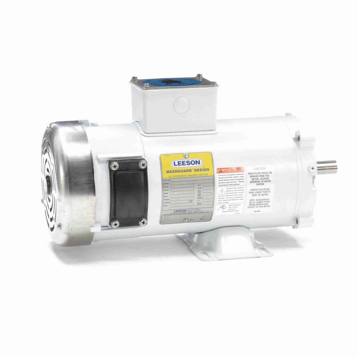 LEESON White Duck™ Washdown Motor, 1 HP, 180 V, 1750 RPM, S56C Frame, TEFC - 108231.00