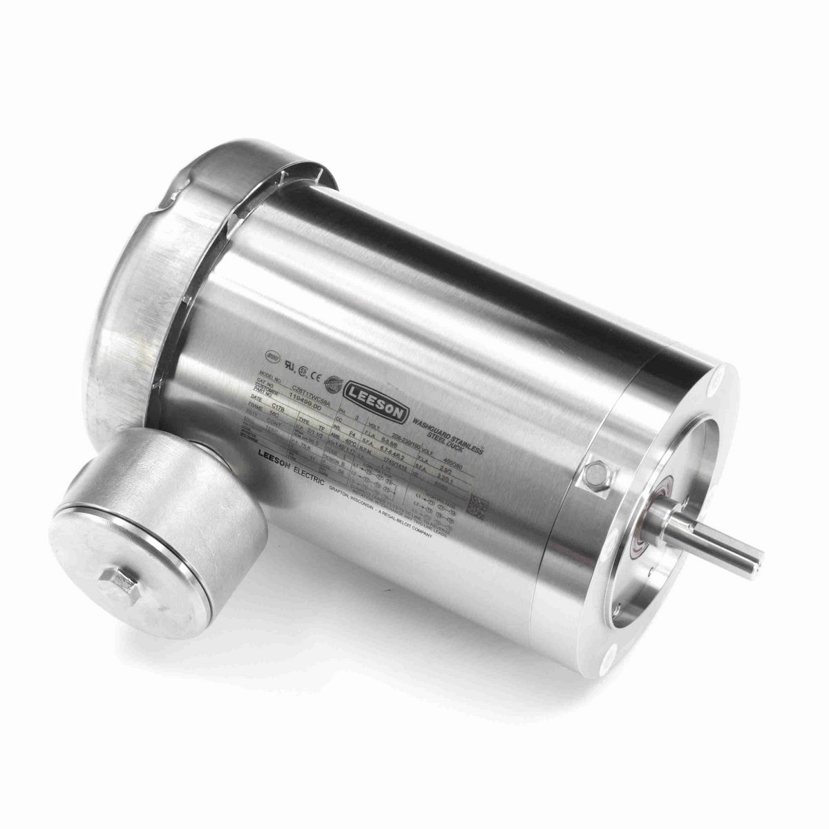LEESON Premium Duck™ General Purpose Motor, 2 & 1.50 HP, 3 Ph, 60 & 50 Hz, 230/460 & 190/380 V, 1800 & 1500 RPM, 56C Frame, TEFC - 119499.00