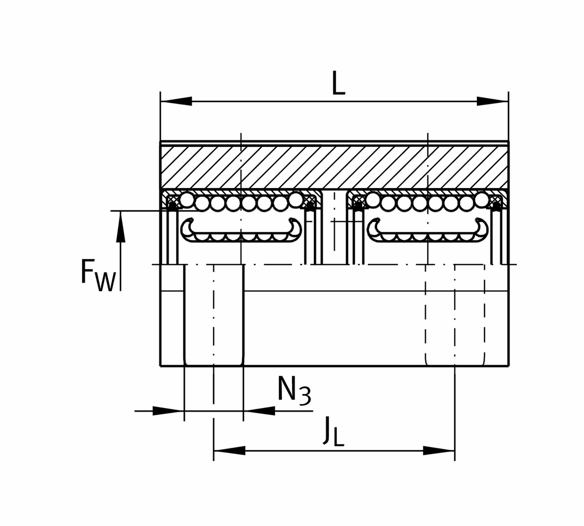 Узел с шарикоподшипником для линейного перемещения INA KTHK16-B-PP-AS