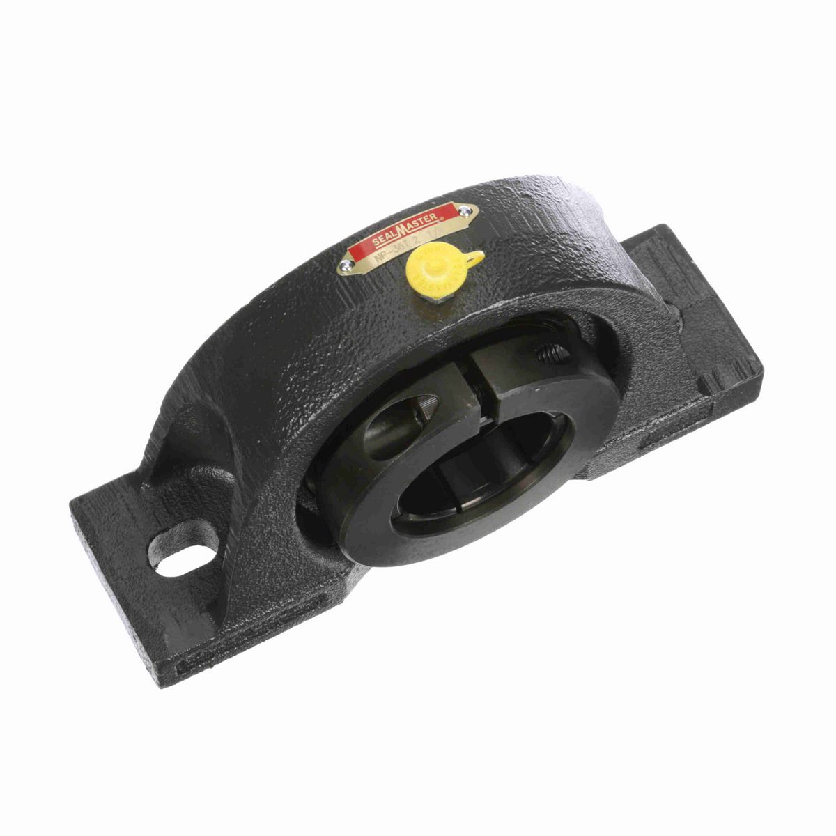 Sealmaster Mounted Cast Iron Two Bolt Pillow Block Ball Bearing - 52100 Bearing Steel, Black Oxided - Concentric Lock - NP-36T