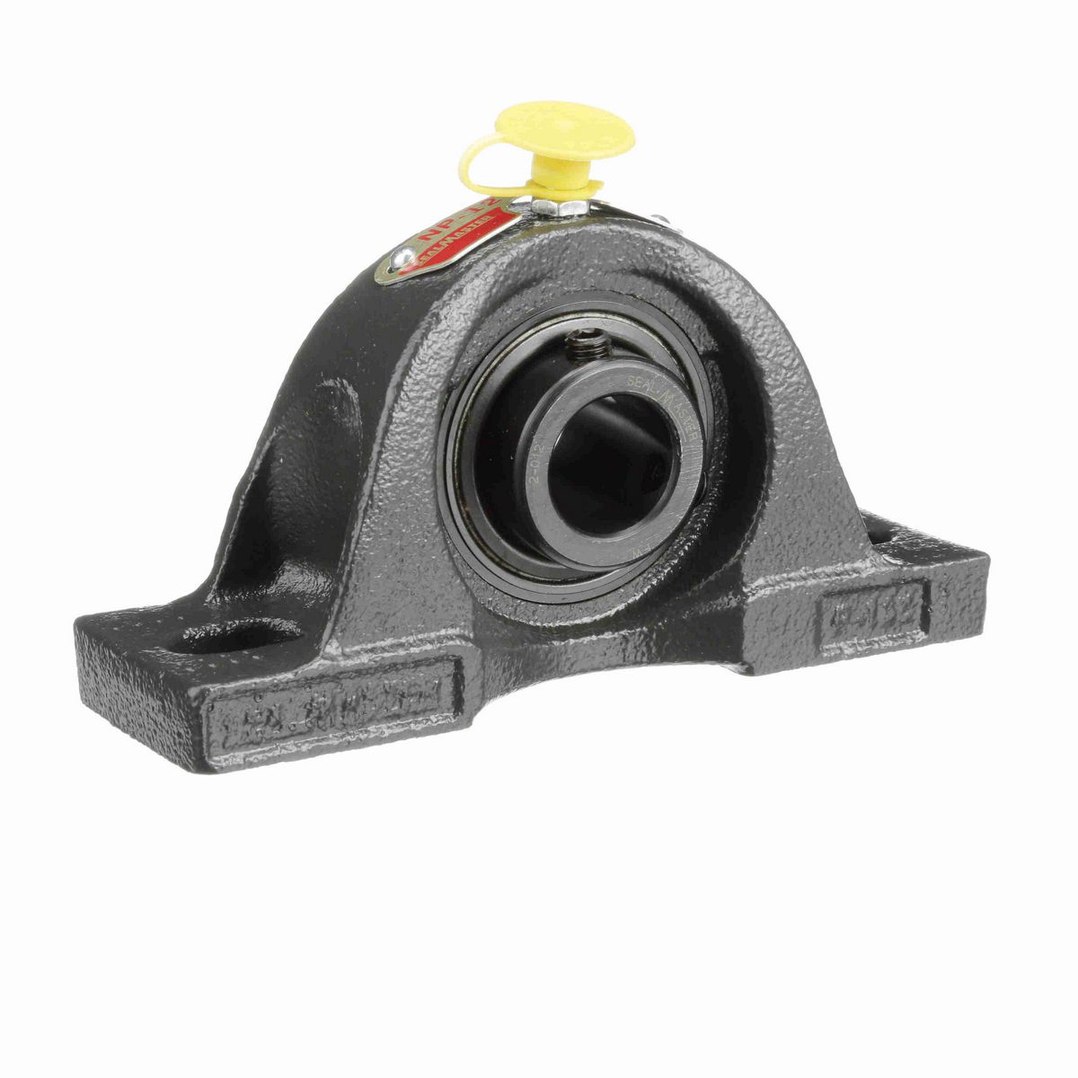 Sealmaster Mounted Cast Iron Two Bolt Pillow Block Ball Bearing - 52100 Bearing Steel, Black Oxided - Setscrew Lock - NP-12